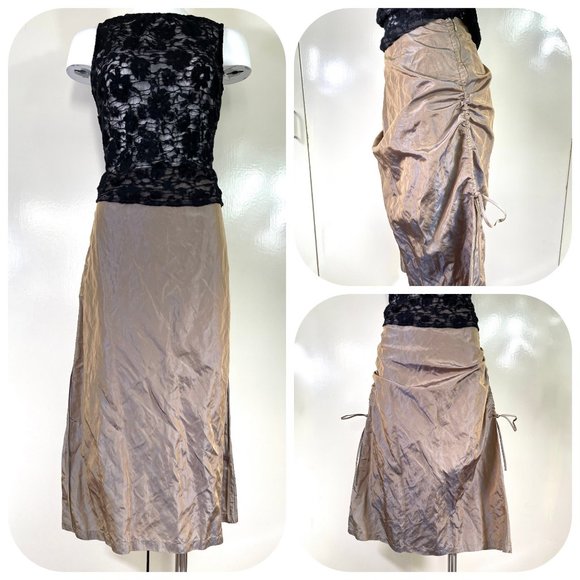 Zelda Dresses & Skirts - Zelda metallicTaffeta Made in USA Side Drawstring rushed skirt 6